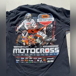 Men's KTM Motocross T-Shirt Black Logo M Biker Coast Racer Pro FOX Raceway 2023